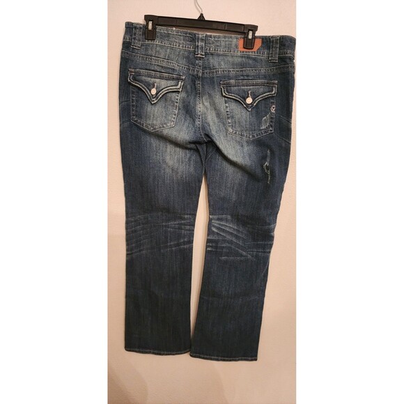 Vigoss Women's Blue Jeans, Size 13, Bootcut, Mid-Rise, Distressed - Picture 2 of 2